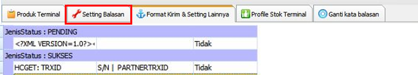 Contoh Setting Balasan
